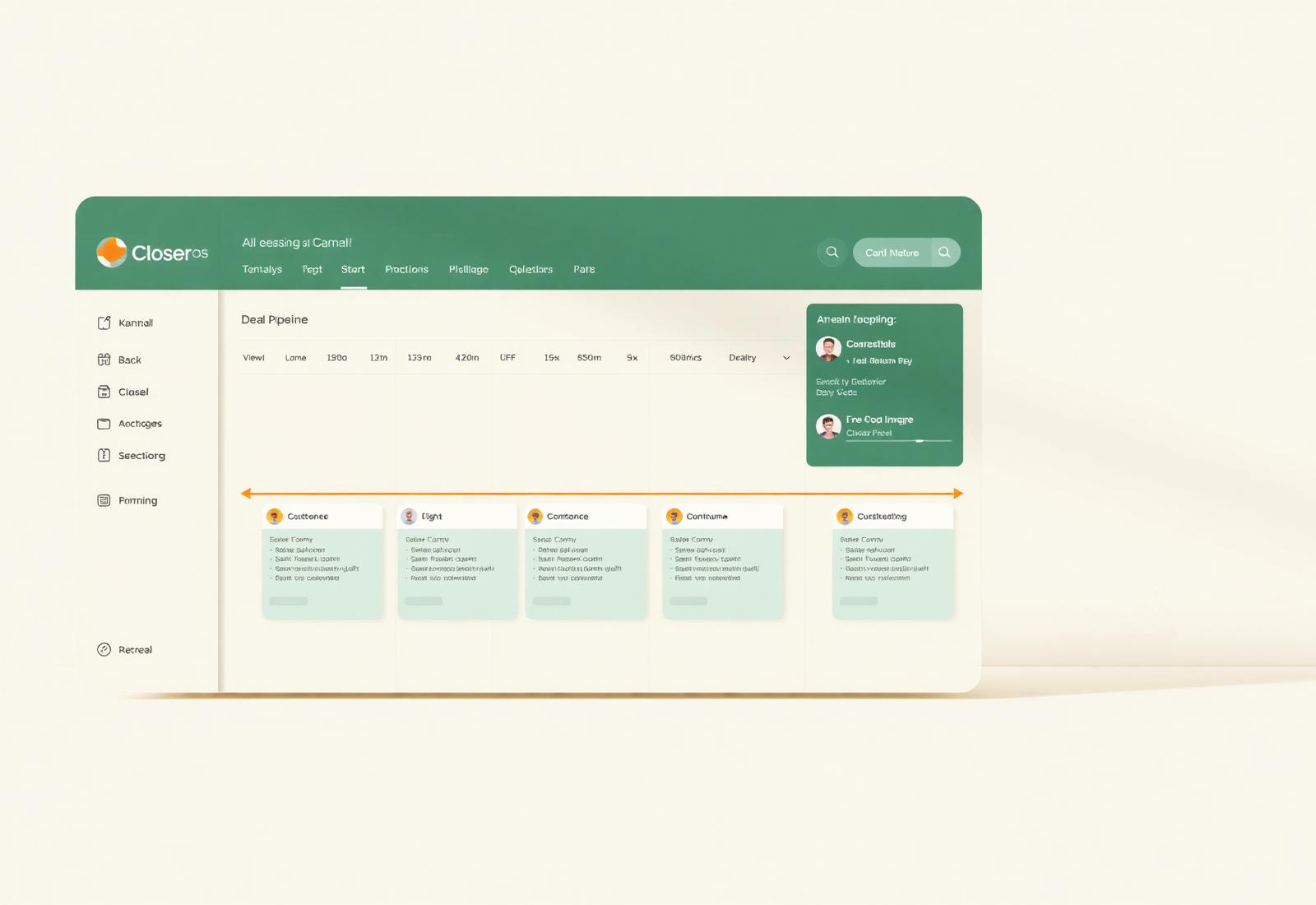 Closer OS dashboard preview