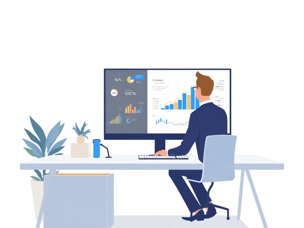 Fractional CMO reviewing strategy dashboard